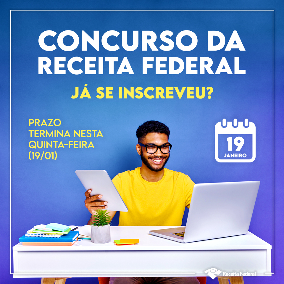 Inscrições para o concurso da Receita Federal terminam hoje