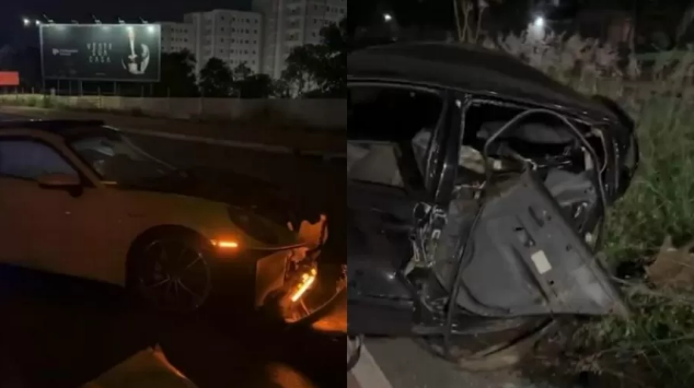 Racha entre dois carros de luxo deixa 3 pessoas feridas