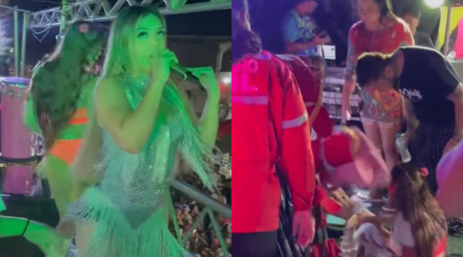 Melody é atingida com spray de pimenta em meio a briga e encerra show no carnaval; assista