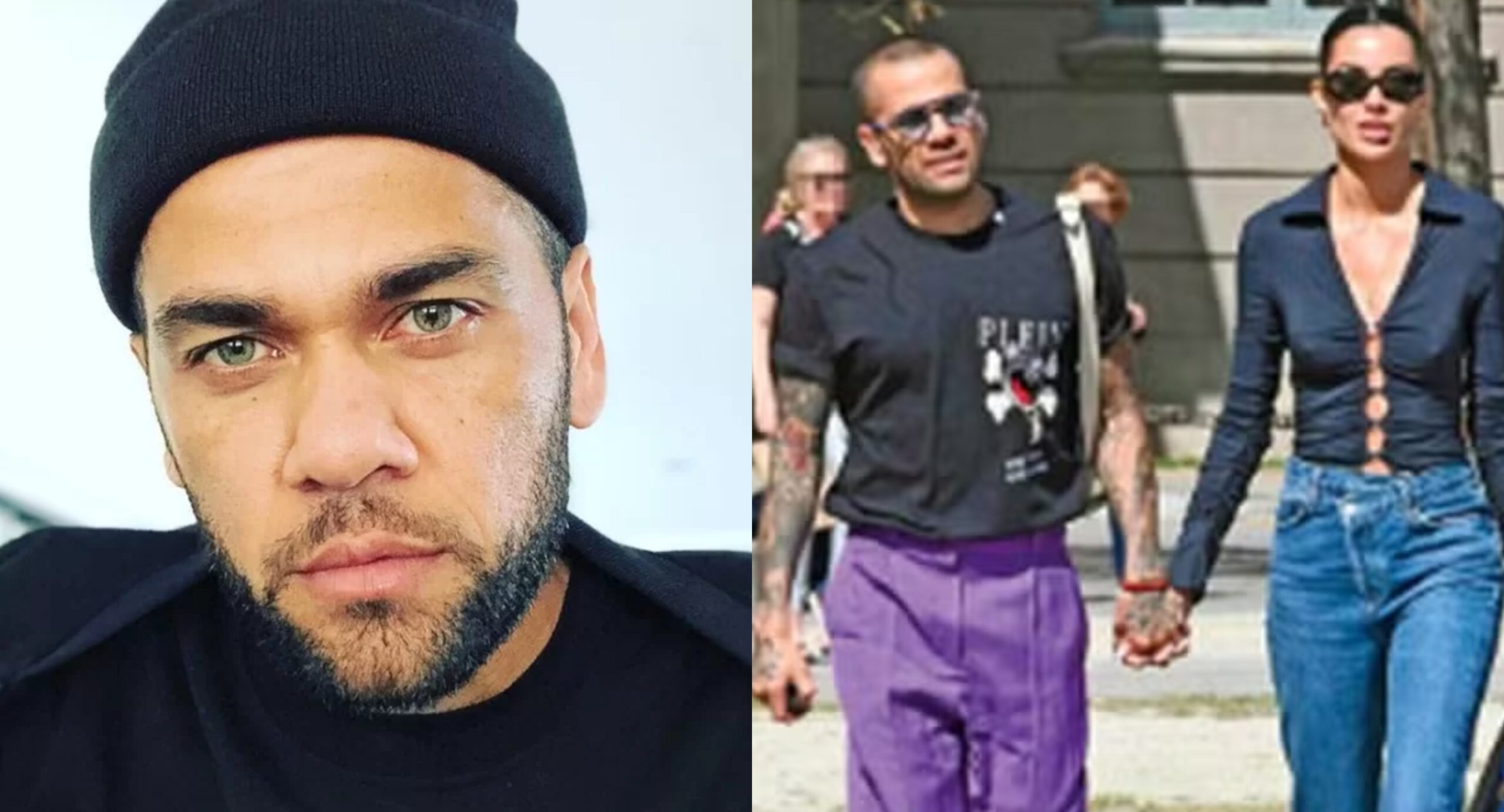 Daniel Alves é flagrado passeando de mãos dadas com esposa em primeira aparição pública