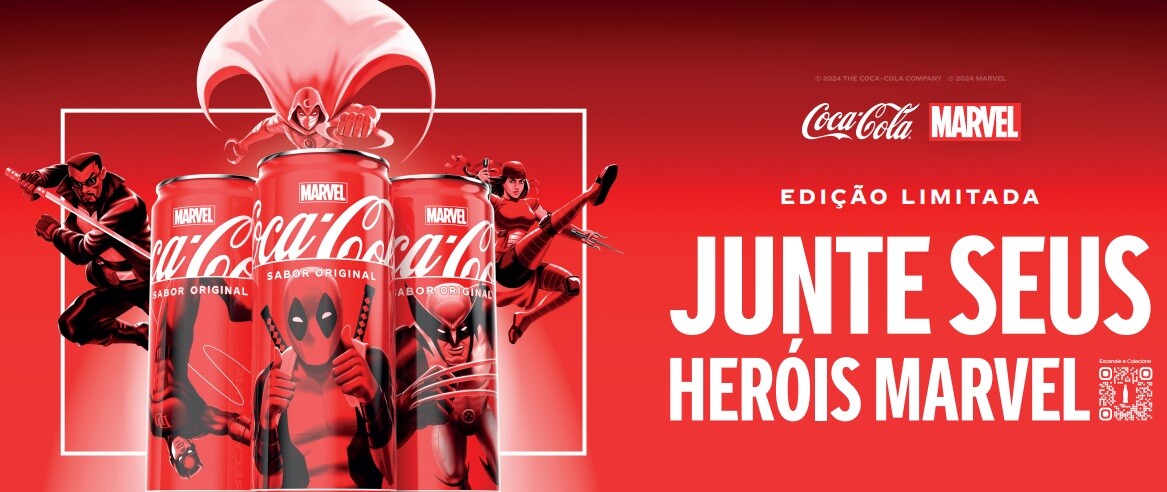 Coca-Cola e Marvel unem forças em uma colaboração dedicada aos fãs dos heróis e vilões do Universo Marvel