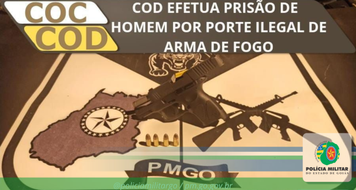 Suspeito de porte ilegal de arma de fogo é preso, em Indiara