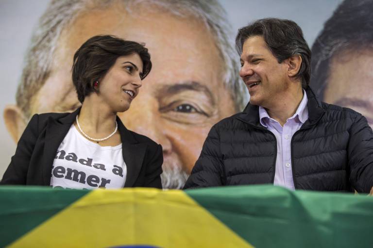 Com Fernando Haddad e Manuela D´Ávila