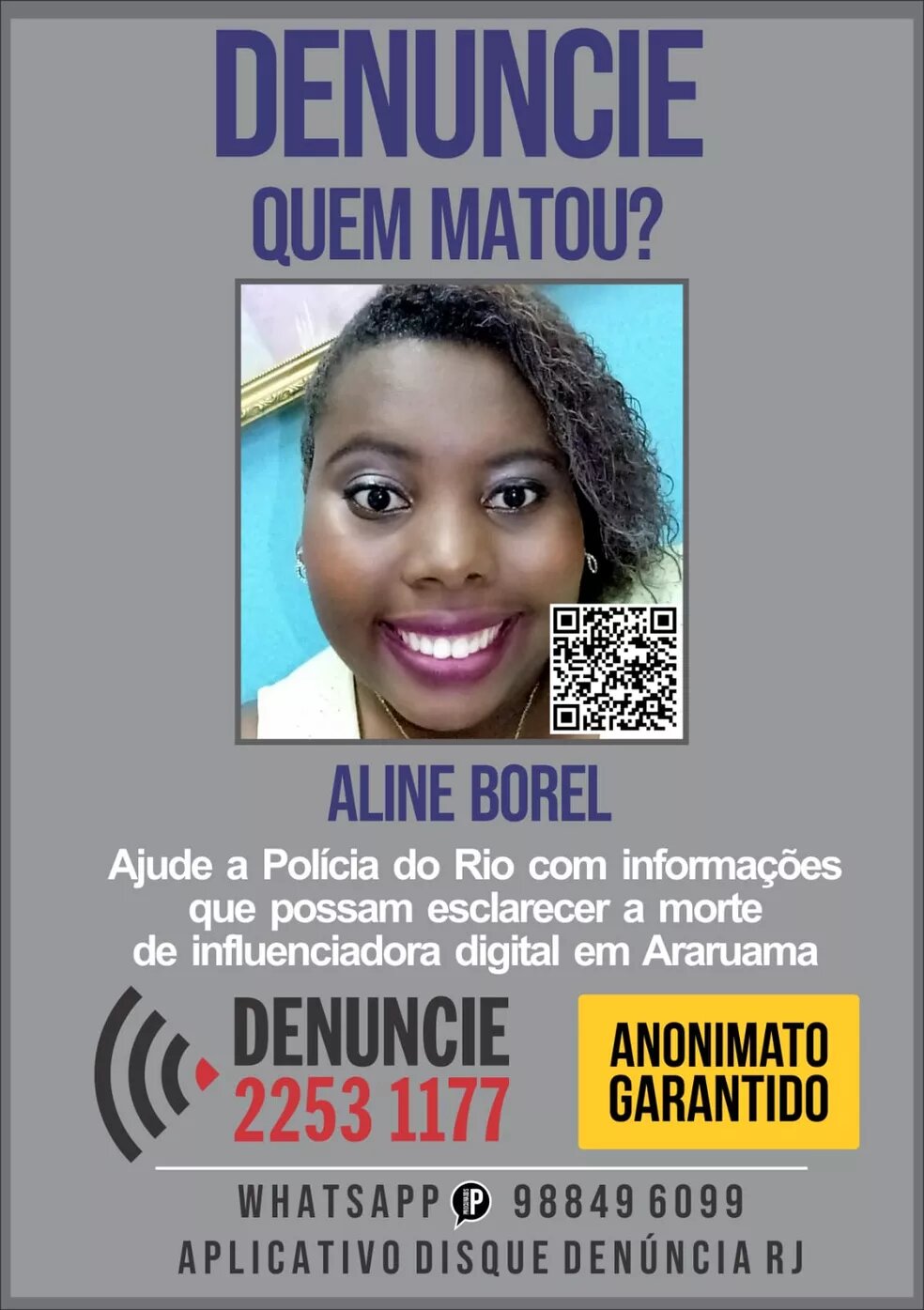 Morte de Aline Borel é investigada pela polícia