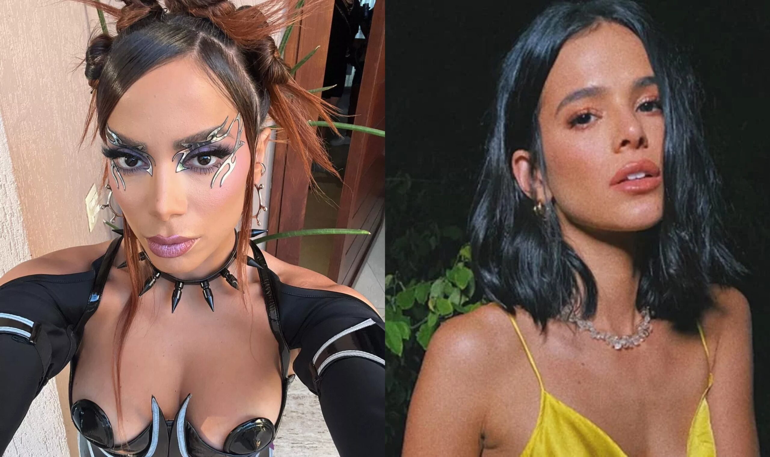 Após boatos de briga em 2019, Anitta e Bruna Marquezine se abraçam em show