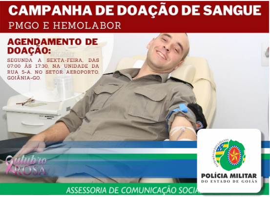 PMGO realiza campanha de doação de sangue para Hemolabor