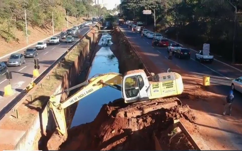 Prefeitura de Goiânia faz interdição parcial em ponto da Marginal Botafogo para obras de revitalização