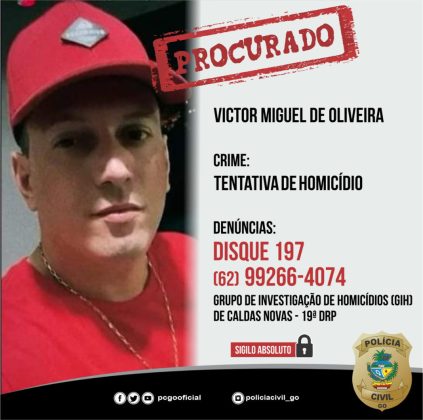 Suspeito de tentativa de homicídio em Caldas Novas é procurado pela polícia