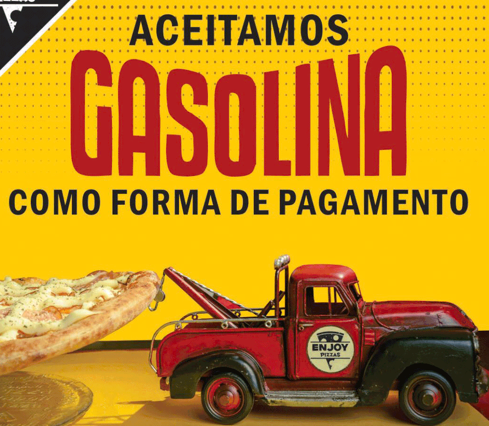 Pizzaria aceita litro de gasolina como pagamento no DF