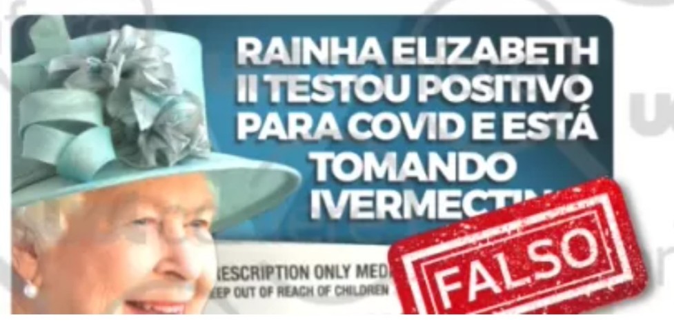 É falso que TV noticiou uso de ivermectina pela rainha Elizabeth 2ª para tratar a Covid-19