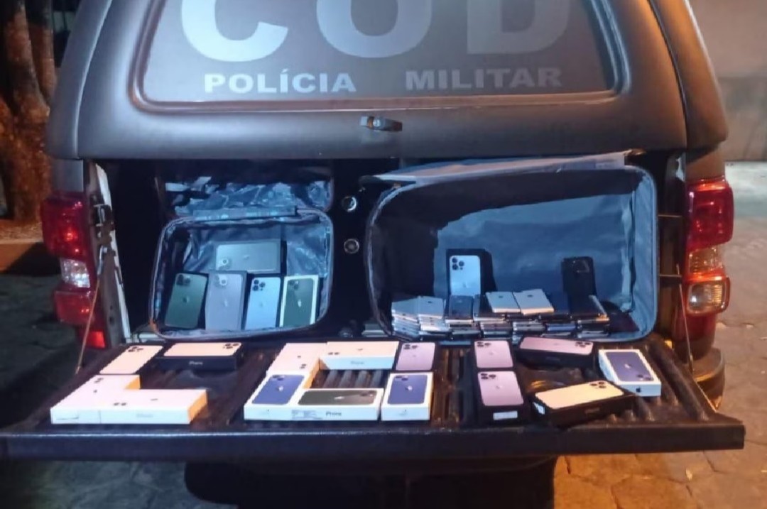 Polícia Militar apreende R$ 500 mil em celulares sem nota fiscal