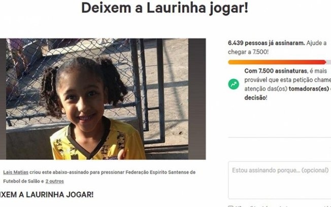 Mãe promove mobilização após filha ser impedida de jogar torneio de futsal