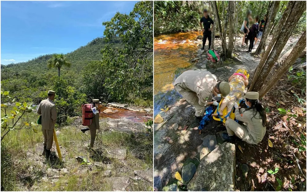 Turista é resgatada após cair  em cachoeira de Pirenópolis