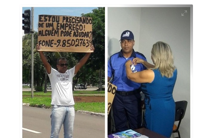 Homem consegue emprego após exibir cartaz com pedido de trabalho em semáforo