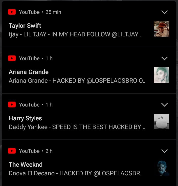 Artistas são hackeados no youtube