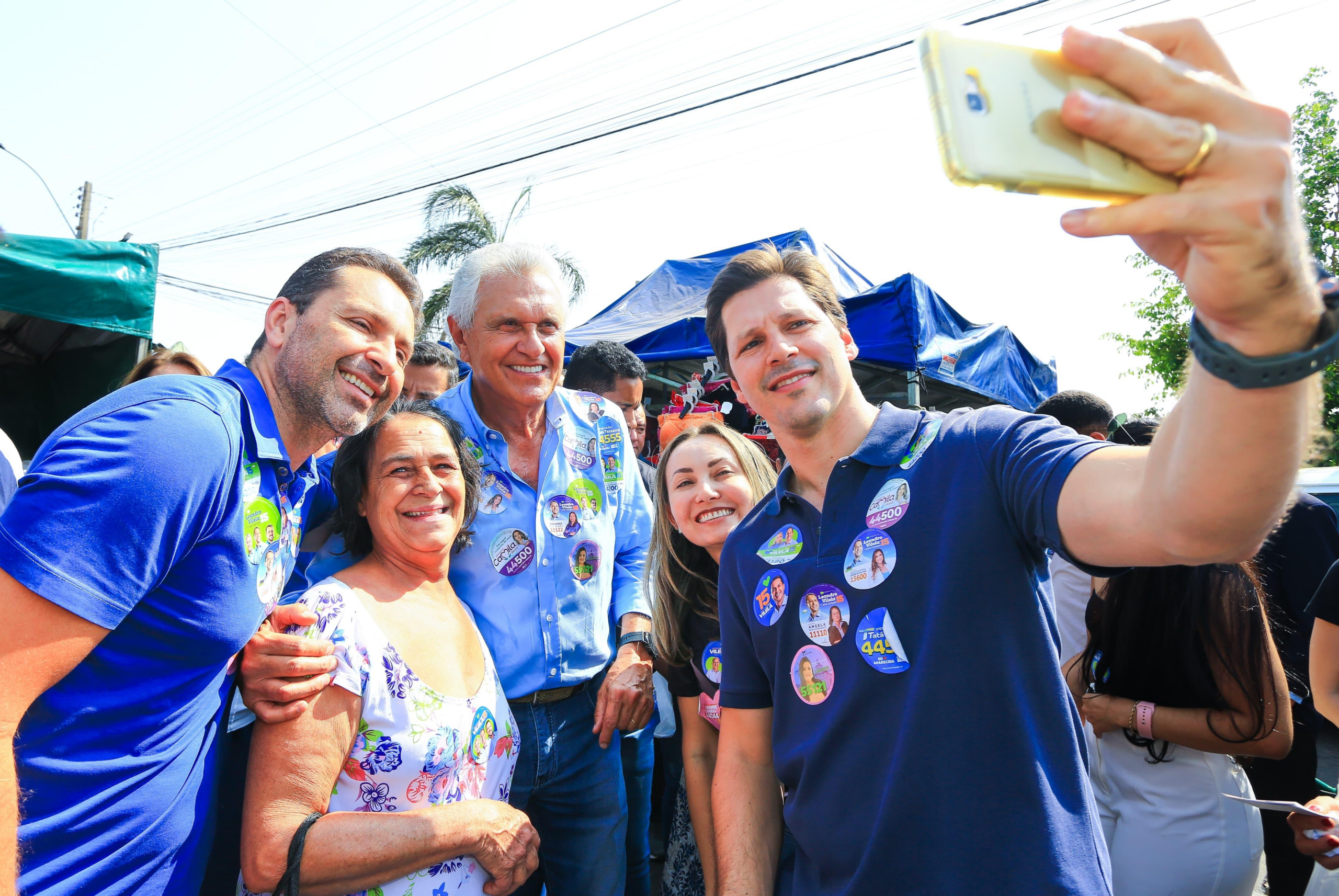 Caiado e Vilela visitam feira: "Há candidatos que querem tomar o hospital municipal e transferi-lo para a faculdade deles"