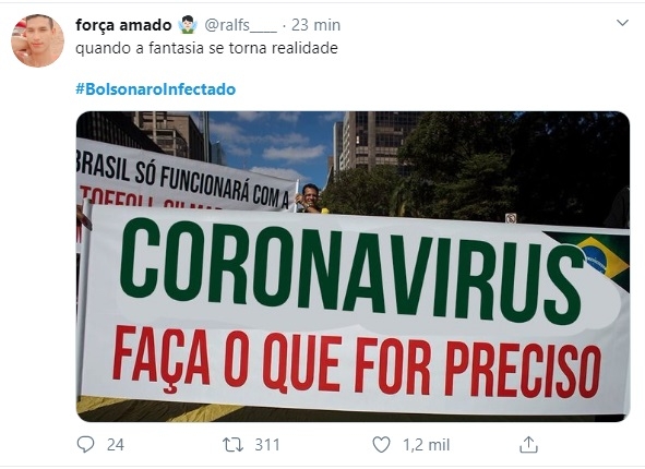 Primeiro teste para coronavírus de Bolsonaro dá positivo, diz jornal