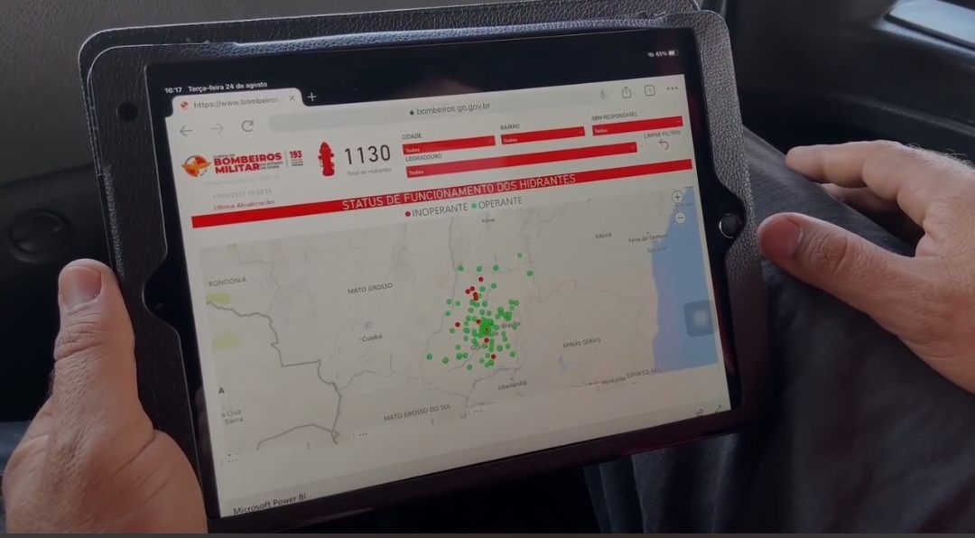 Mapa digital de hidrantes facilita atuação de Bombeiros em Goiás