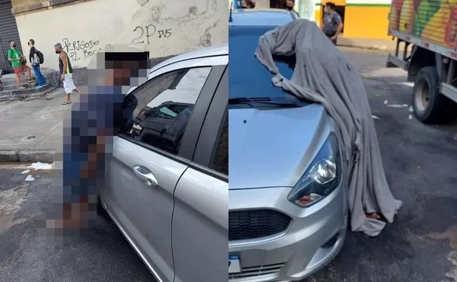 Homem é encontrado morto em pé e encostado em carro